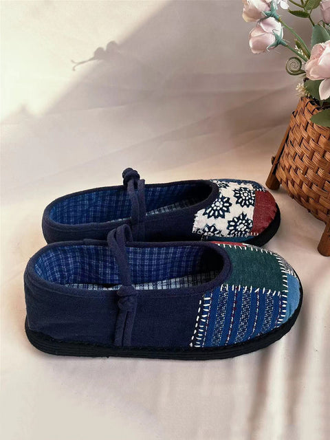 Women Ethnic Summer Patch Spliced Cotton Shoes