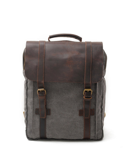 Retro Large Capacity Canvas Leather Backpack