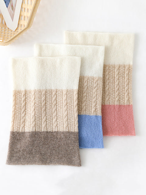 Women Winter Warm Colorblock Cashmere Scarf