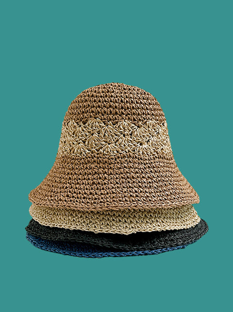 Kvinder Sommer Artsy Straw Sunproof Fishman Hat