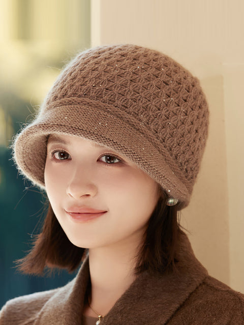 Women Casual Pure Color Knit Hat