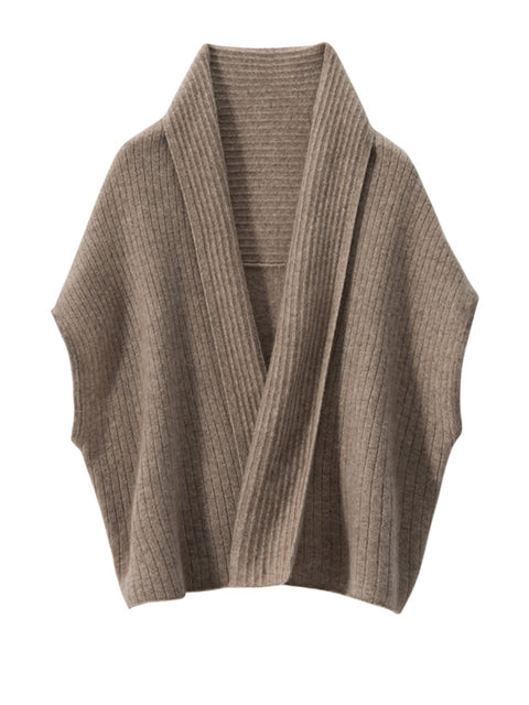 Kvinder Solid Casual Cashmere strikket sjal cardigan