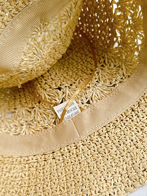 Kvinder Sommer Artsy Straw Sunproof Fishman Hat