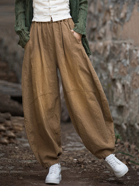 Kvinder Retro Slidte Løs Splejset Pocket Bloomers