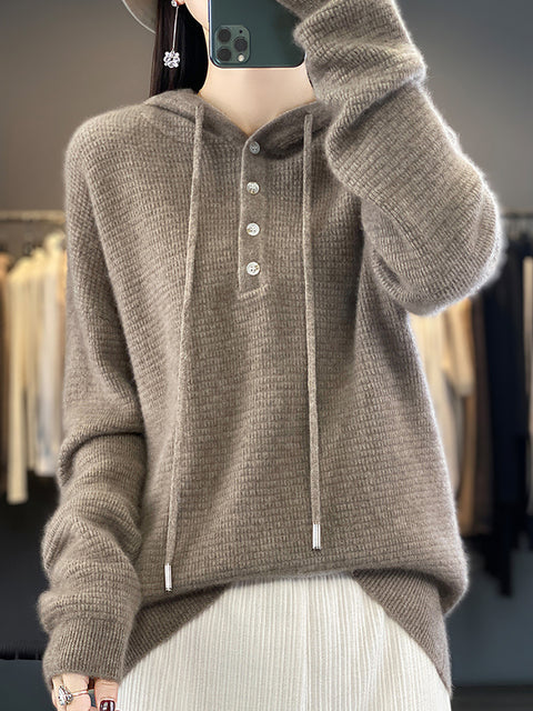 Kvinder Efterår Casual Stripe O-hals Uld strik sweater