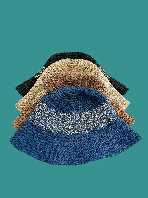 Kvinder Sommer Artsy Straw Sunproof Fishman Hat