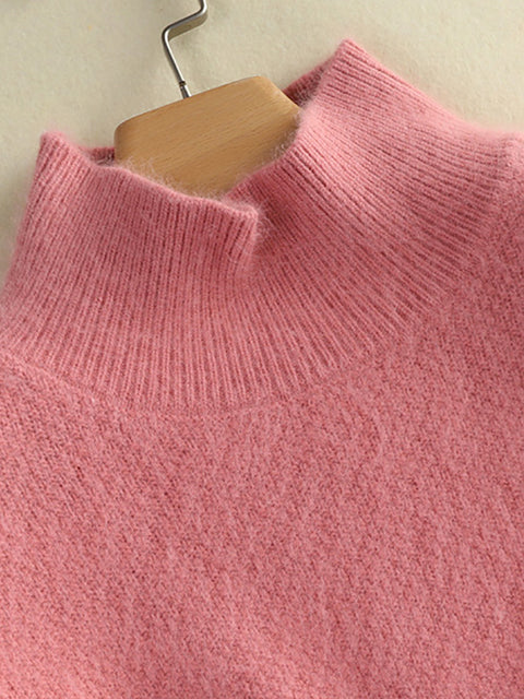 Kvinder Efterår Casual Stripe O-hals Uld strik sweater