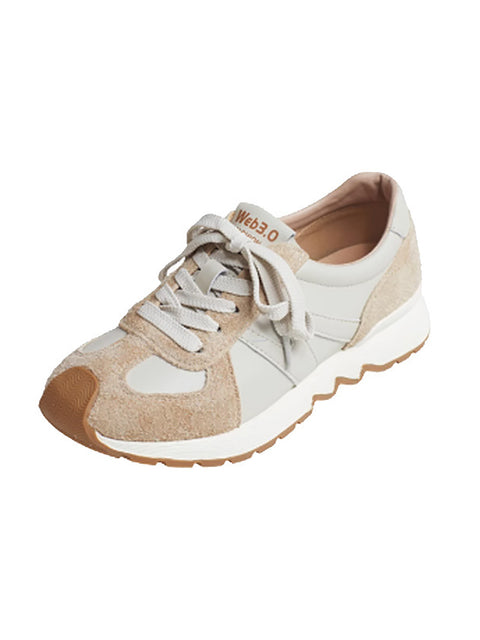 Women Spring Casual Leather Spliced Sprot Shoes