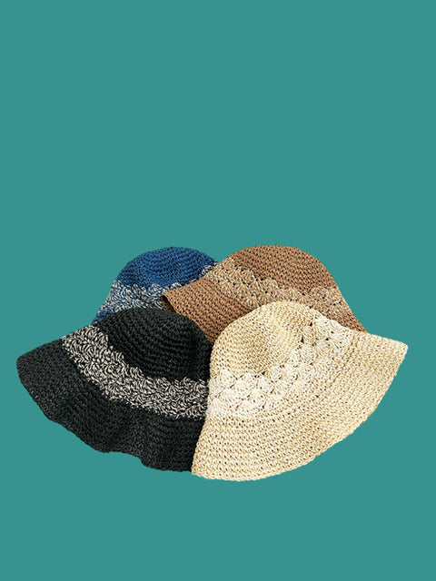 Kvinder Sommer Artsy Straw Sunproof Fishman Hat