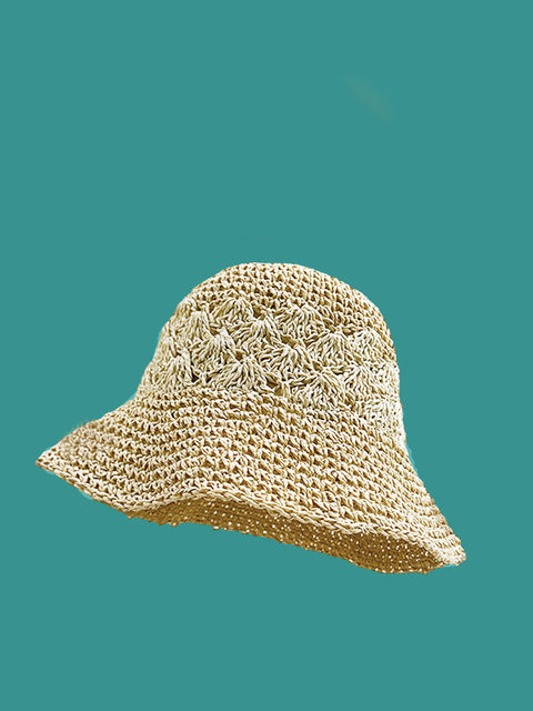 Kvinder Sommer Artsy Straw Sunproof Fishman Hat