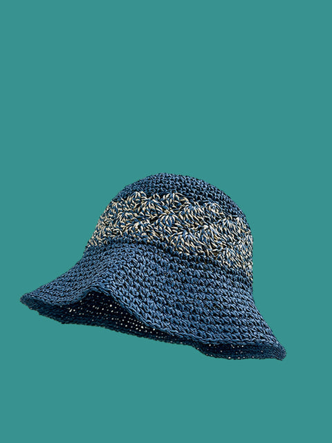 Kvinder Sommer Artsy Straw Sunproof Fishman Hat