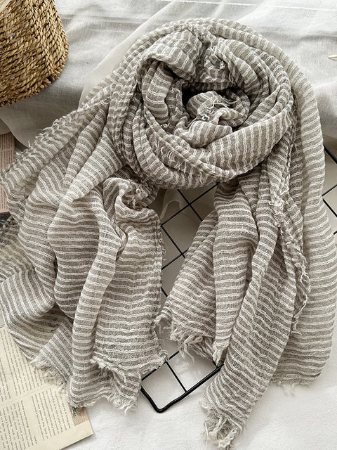 Women Spring Artsy Stripe Shawl Scarf