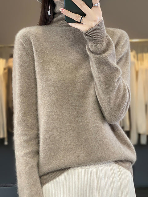 Kvinder Efterår Casual Stripe O-hals Uld strik sweater