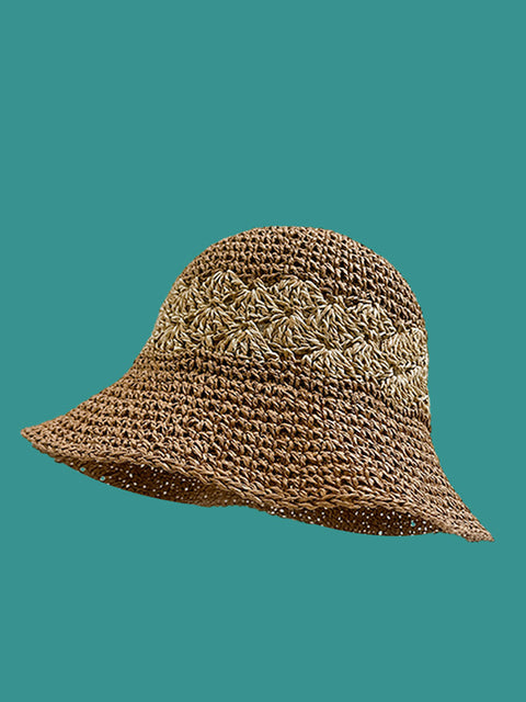 Kvinder Sommer Artsy Straw Sunproof Fishman Hat