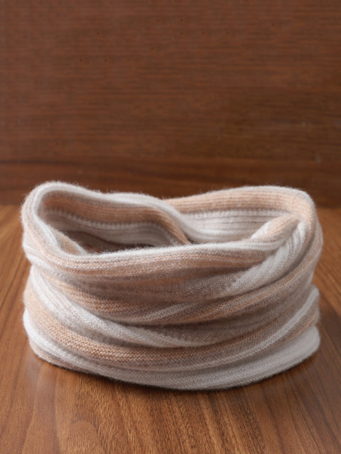 Women Winter Wool Colorblock Knit Neck Scarf