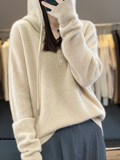 Kvinder Efterår Casual Stripe O-hals Uld strik sweater