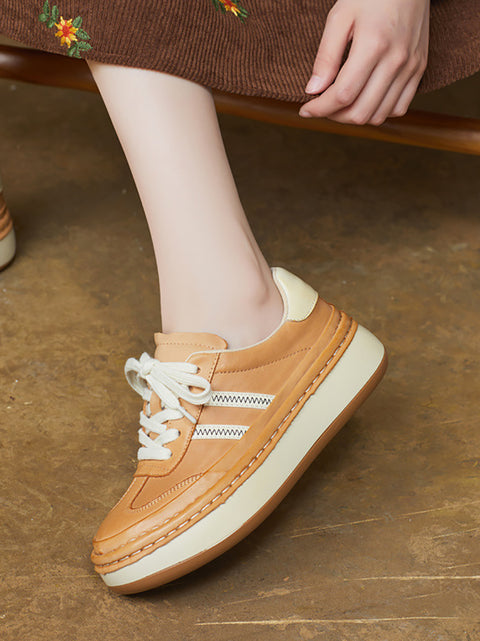 Women Spring Casual Leather Strap Flat Shoes