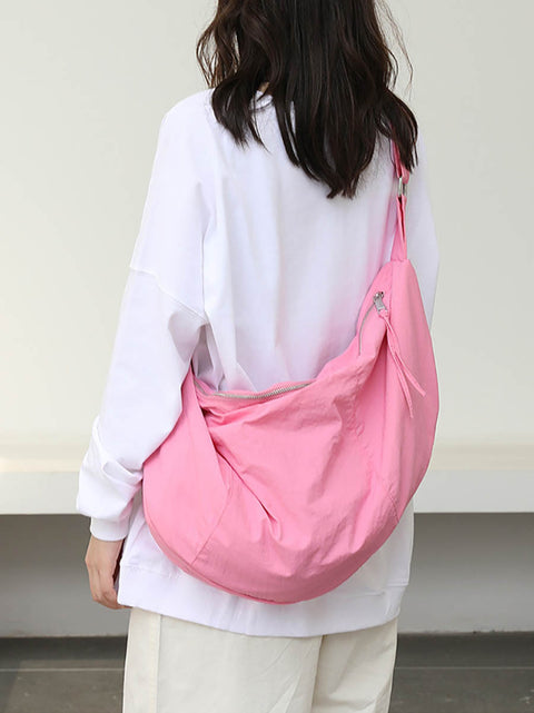 Casual Commute Solid Nylon Crossbody-taske