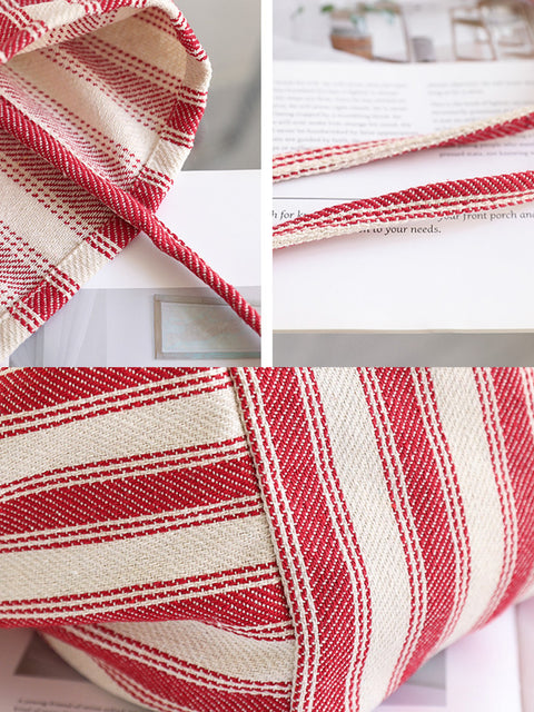 Kvinder Casual Stripe skuldertaske med stor kapacitet