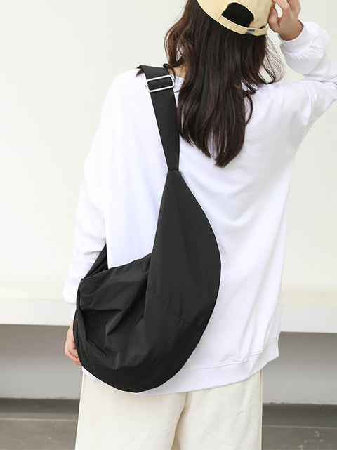 Casual Commute Solid Nylon Crossbody-taske