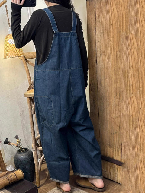 Kvinder Vintage Solid Corduroy Løse Jumpsuits