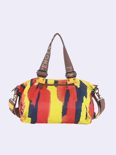 Kvinder retro læder splejset crossbody taske