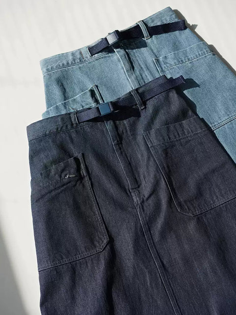 Kvinder Forår Casual Washed Denim A-Shape nederdel