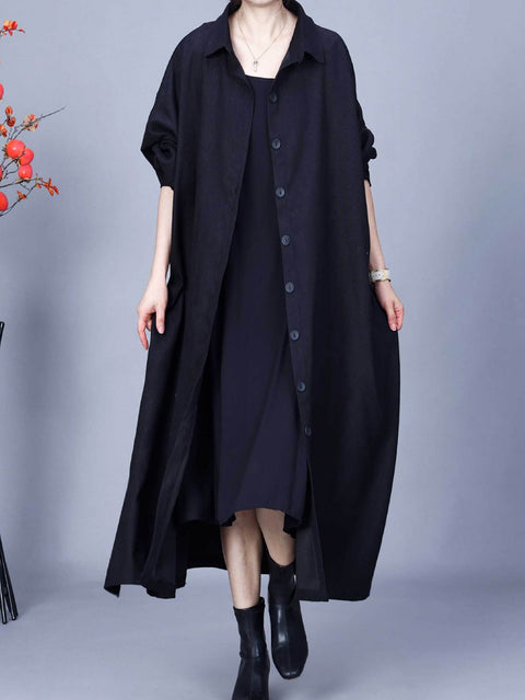 Kvinder Spring Fashion Uregelmæssig Hem Shirt Coat