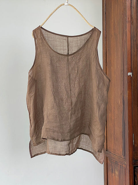 Kvinder Sommer Vintage Solid Tynd Vest