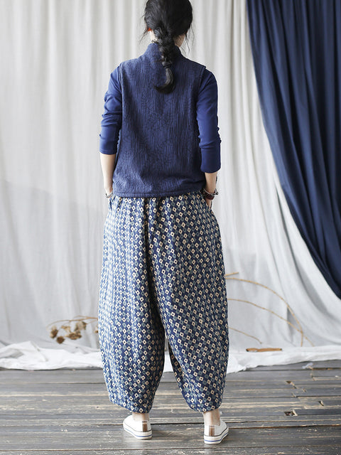 Kvinder Autumn Artsy Lattice Bomuld Harem Pants