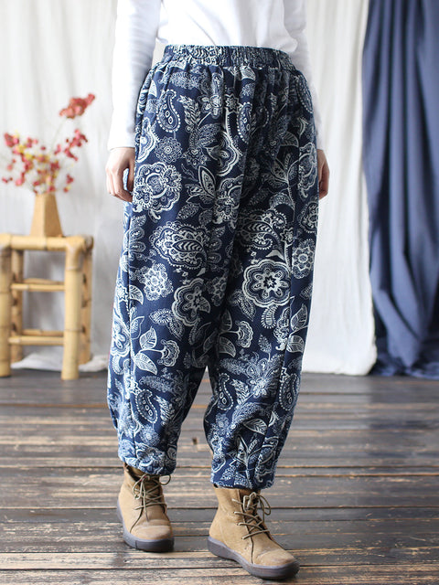 Kvinder Vintage Autumn Denim Splejset Harem Pants