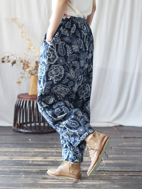 Kvinder Vintage Autumn Denim Splejset Harem Pants