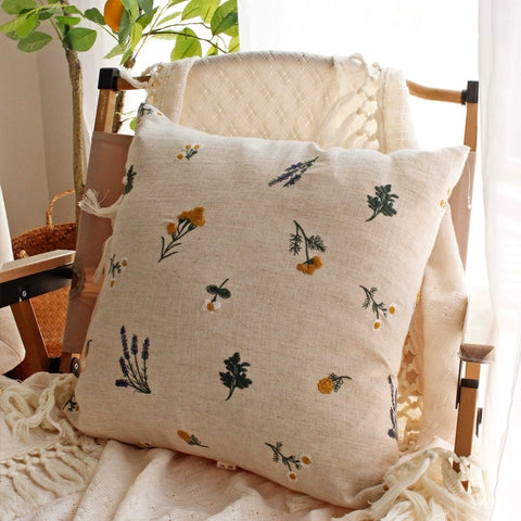 Artsy Floral Brodery Linned Sovesofa Pudebetræk