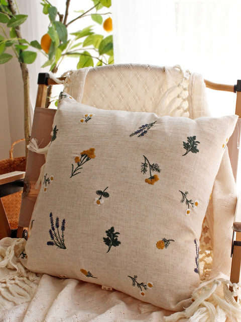 Artsy Floral Brodery Linned Sovesofa Pudebetræk