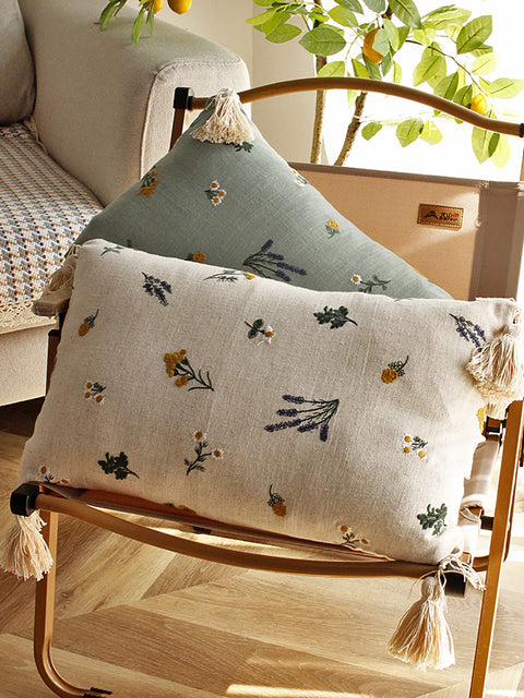 Artsy Floral Brodery Linned Sovesofa Pudebetræk