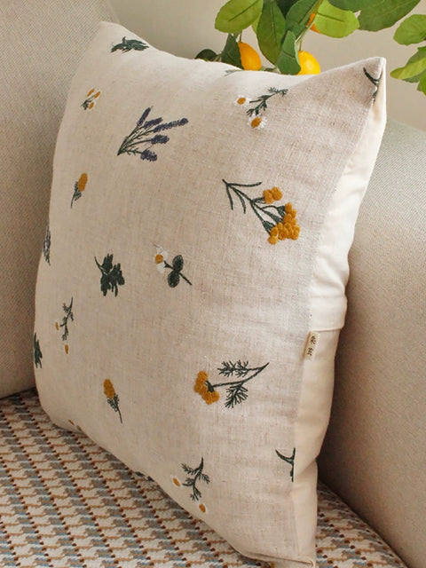 Artsy Floral Brodery Linned Sovesofa Pudebetræk