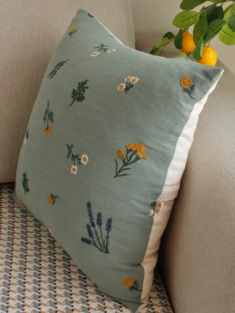 Artsy Floral Brodery Linned Sovesofa Pudebetræk