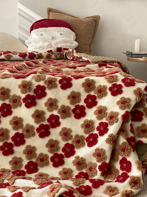 Daisy Fleece Uld Queen Bedcover Sofa Tæppe