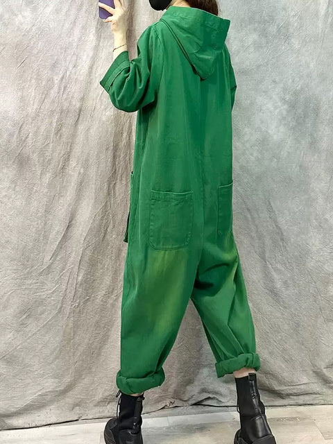 Kvinder Vintage Solid Corduroy Løse Jumpsuits