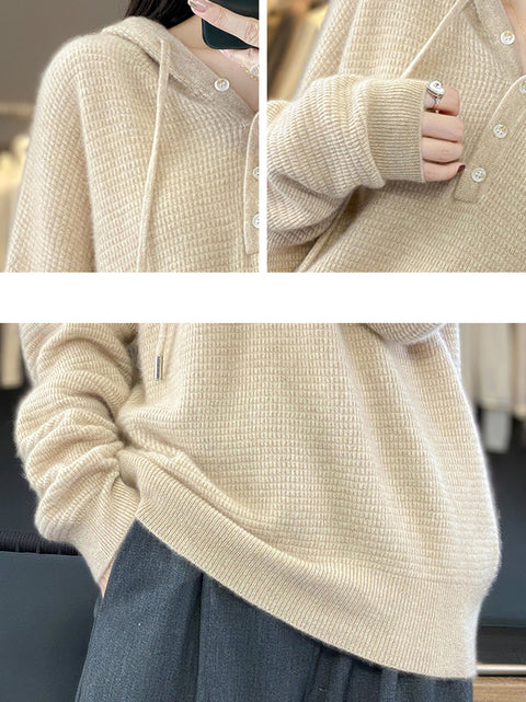 Kvinder Efterår Casual Stripe O-hals Uld strik sweater