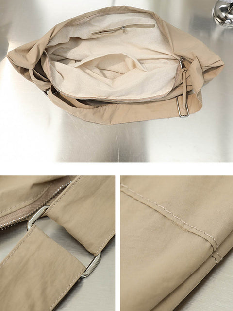 Casual Commute Solid Nylon Crossbody-taske