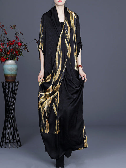 Plus Size Irregular Vintage Maxi Retro Maxi Kjole