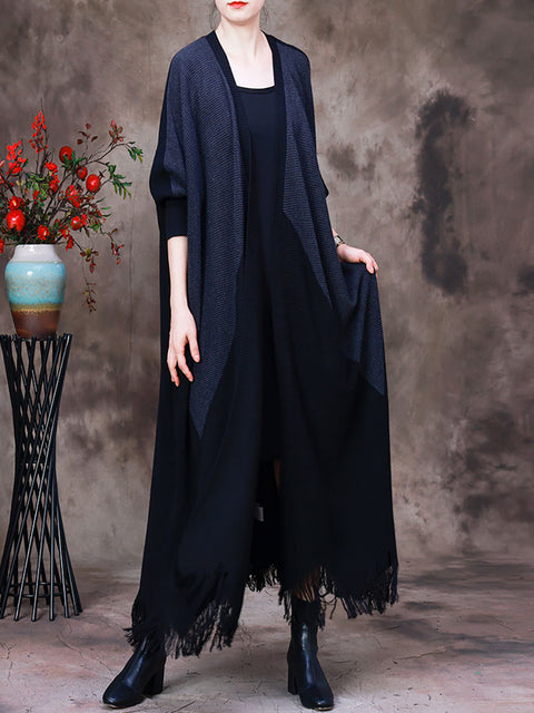 Autumn Patchwork Wool Irregular Coat For Women