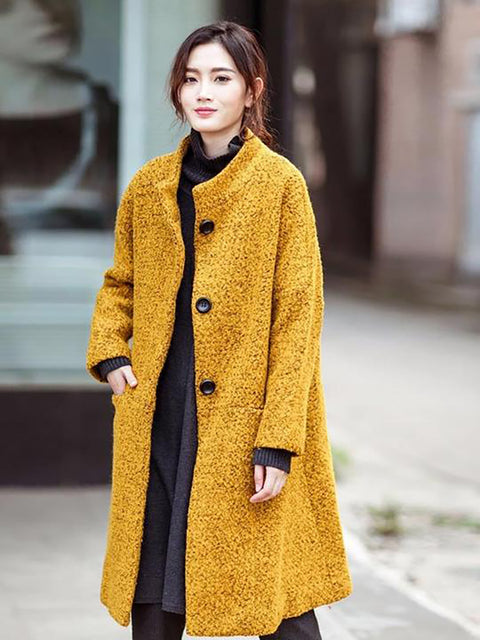 Plus Size Winter Women Casual Loose Woolen Coat